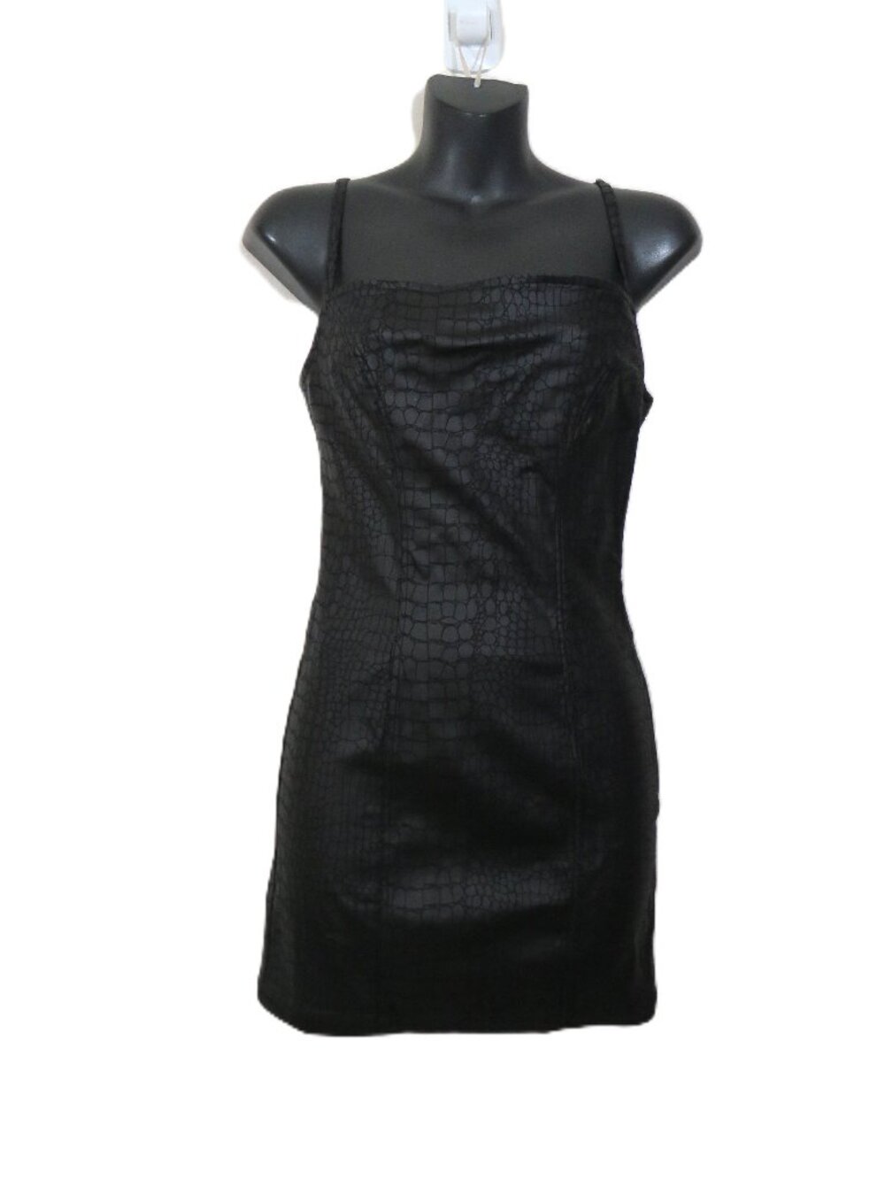 Retrofete size XS Jourdana Coated Dress Black Strappy Mini Bodycon